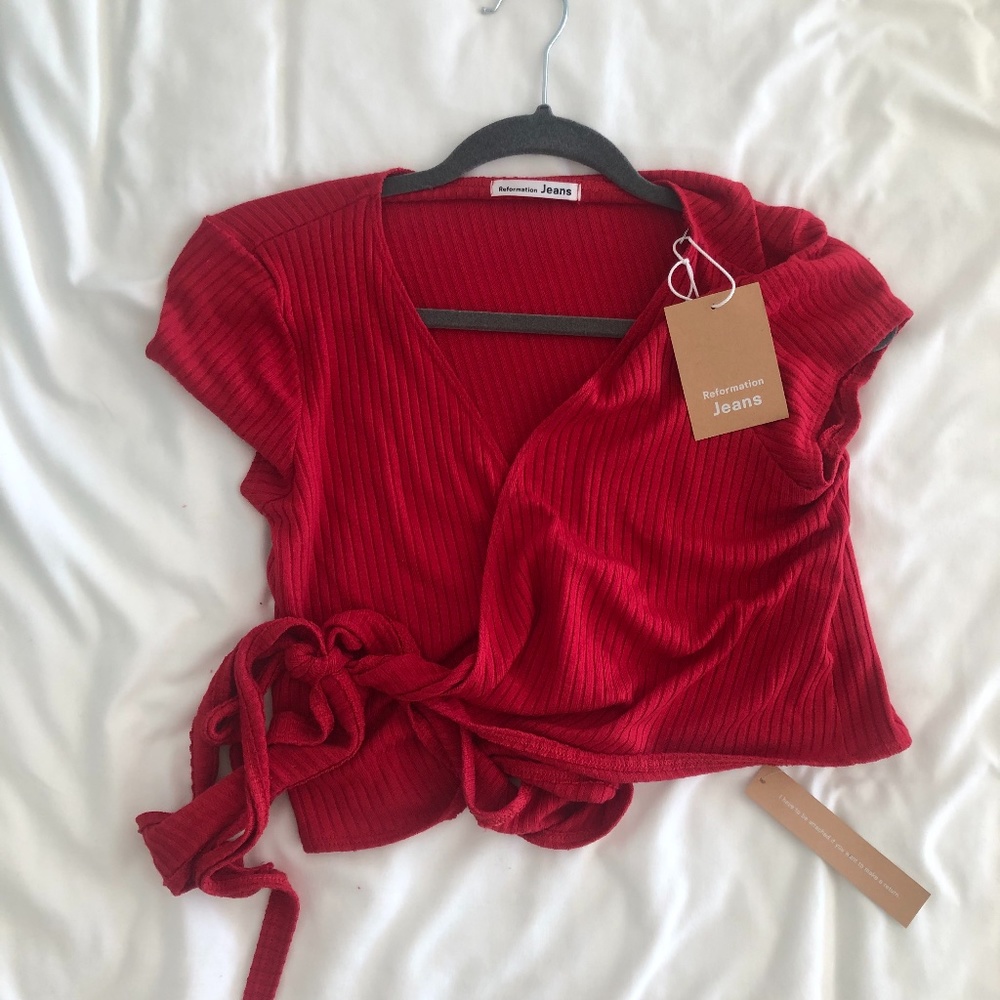 Reformation Wrap Top